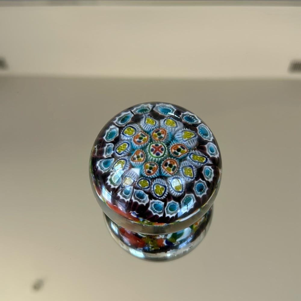 Beautiful Authentic Vintage Murano Millefiori Glass 2.5” Paperweight